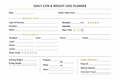 Daily exercise and weight loss planner