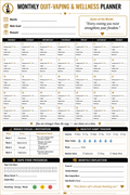 A monthly vape quitter planner